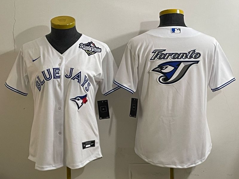 Women 2025 Nike Toronto Blue Jays Blank White Game MLB Jersey 013->women mlb jersey->Women Jersey